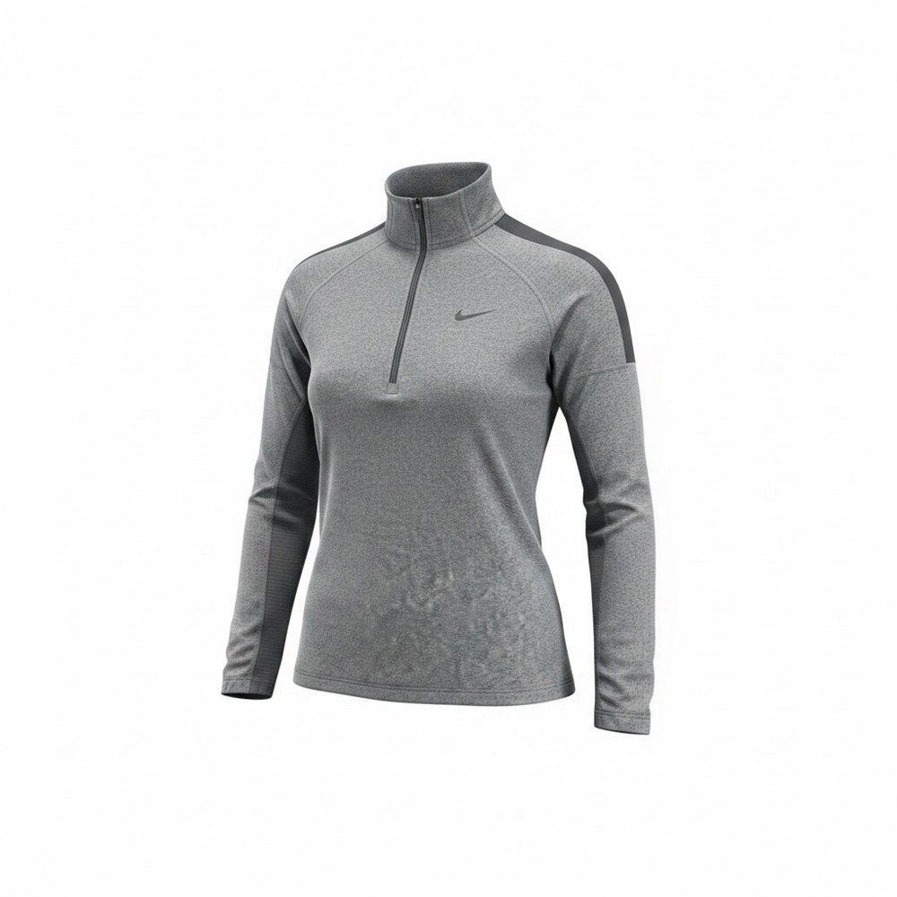 Nike Pro Dri-FIT 1/4 Zip Pullover Womens Medium Gray High Neck Wicking Running